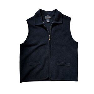 Black wool zipper wool vest, Old money balletcore, sustainable and eco-friendly